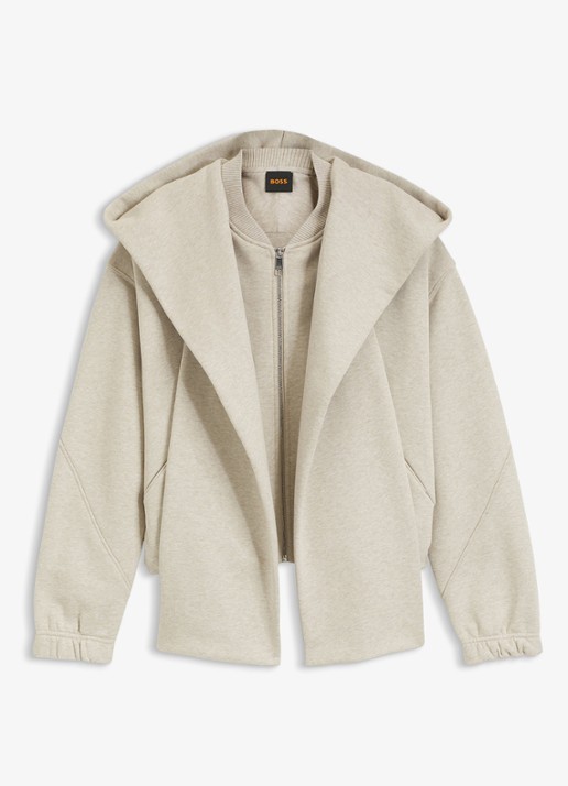 BOSS Sweatvest met ritssluiting - voorkant beige