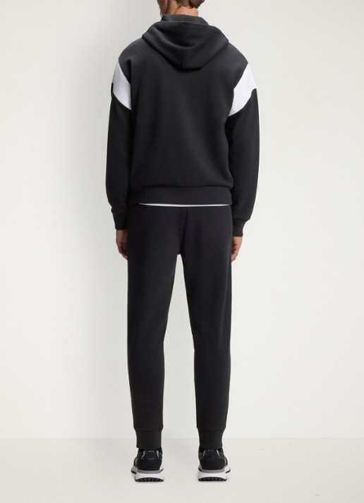 BOSS Sweatvest met steekzakken en capuchon - achterkant donkerblauw