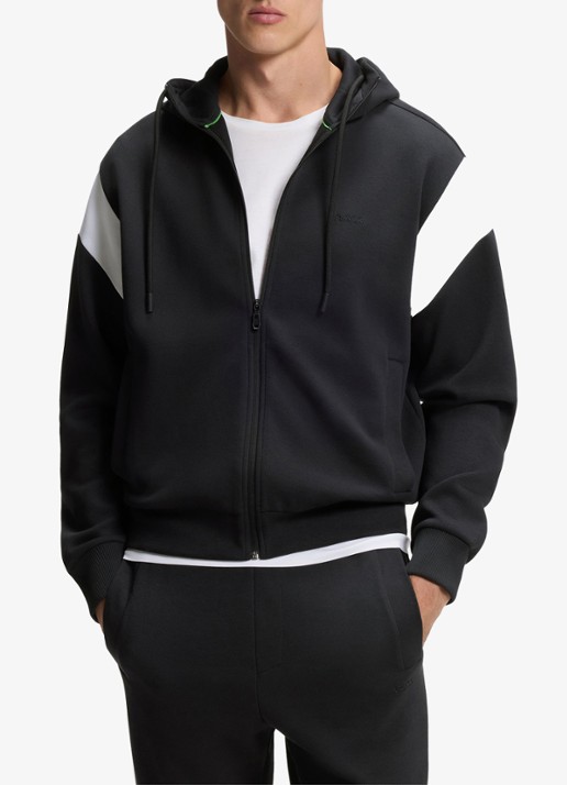 BOSS Sweatvest met steekzakken en capuchon