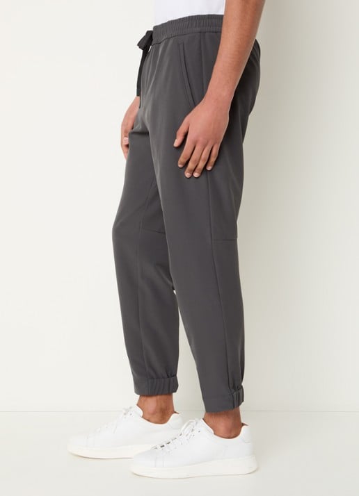 BOSS T_Flex tapered fit joggingbroek met steekzakken - detail 4 donkergrijs