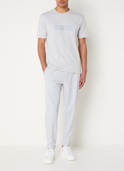 BOSS T_Flex tapered fit joggingbroek met steekzakken - voorkant 3 lichtgrijs