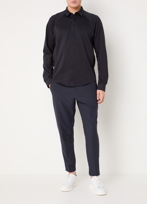 BOSS T_Flex tapered fit joggingbroek met steekzakken - voorkant 2 donkerblauw