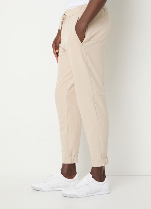 BOSS T_Flex tapered fit joggingbroek met steekzakken - detail 4 beige
