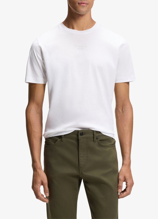 BOSS T-shirt met logo- en backprint