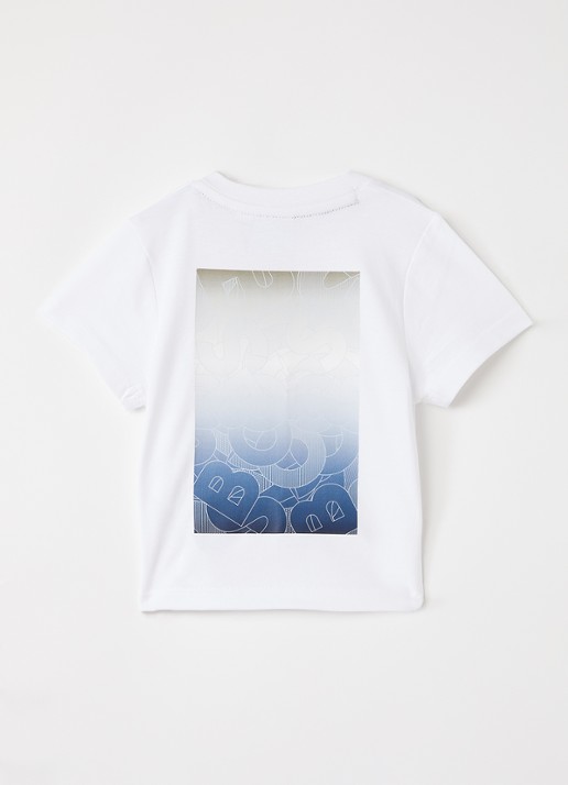 BOSS T-shirt met logo- en backprint - voorkant 2 wit