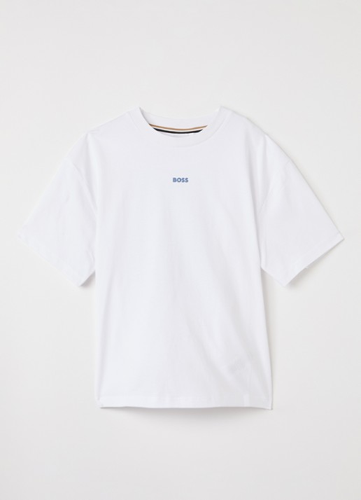 BOSS T-shirt met logo- en backprint
