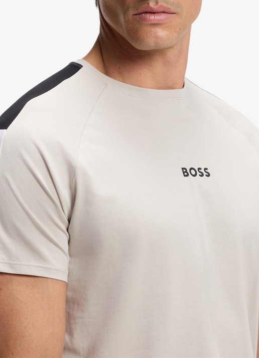 BOSS T-shirt met logo - detail 5 beige