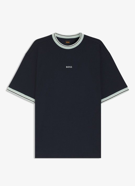 BOSS T-shirt met logo - voorkant 4 dark blue-404 / blauw