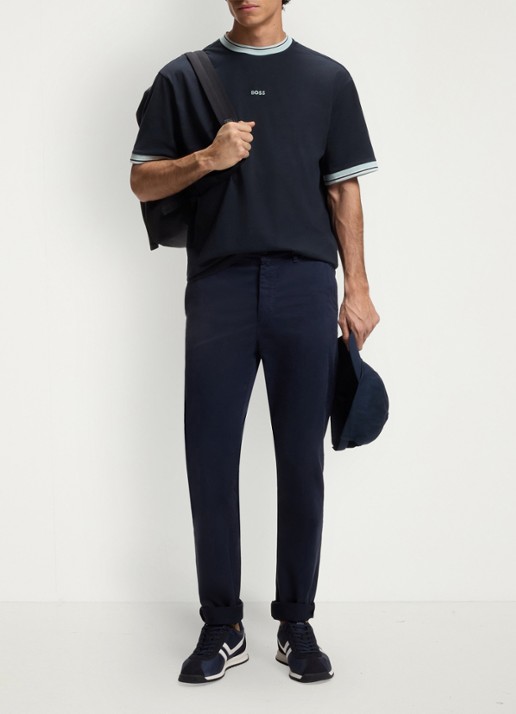 BOSS T-shirt met logo - voorkant 5 dark blue-404 / blauw
