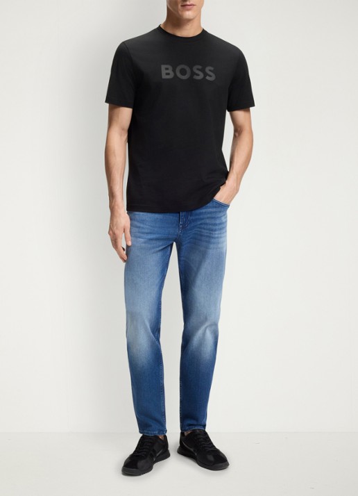 BOSS T-shirt met logo - voorkant 2 zwart
