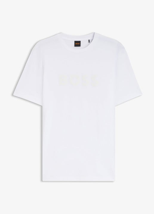 BOSS T-shirt met logo - voorkant 3 wit