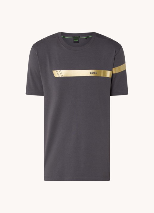 BOSS T-shirt met logo - voorkant 2 antraciet