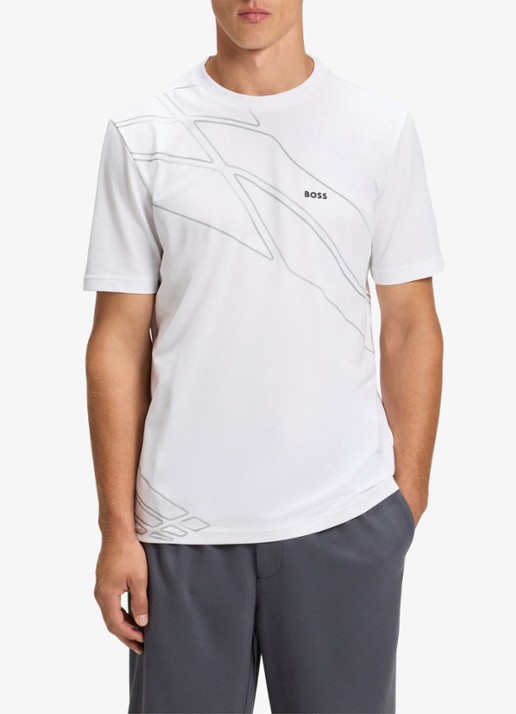 BOSS T-shirt met logo - detail 4 wit