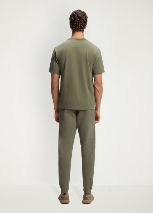 BOSS T-shirt met logo - achterkant 3 khaki