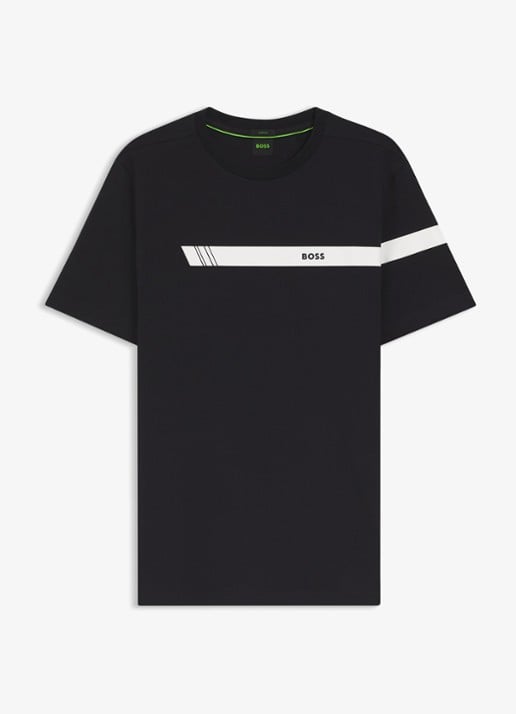 BOSS T-shirt met logo - voorkant 2 donkerblauw
