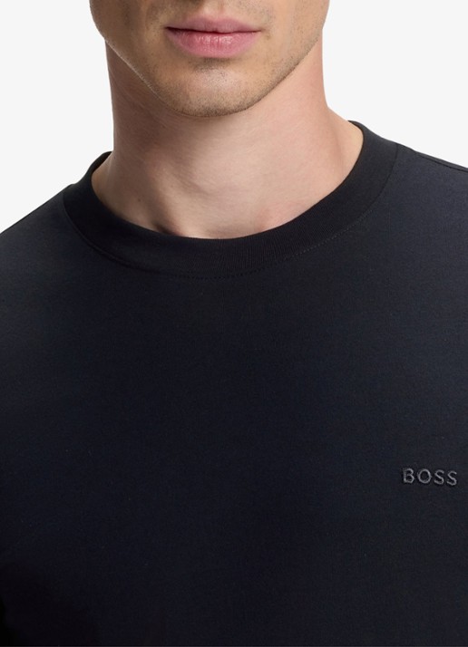 BOSS T-shirt met logo - detail 4 blauw