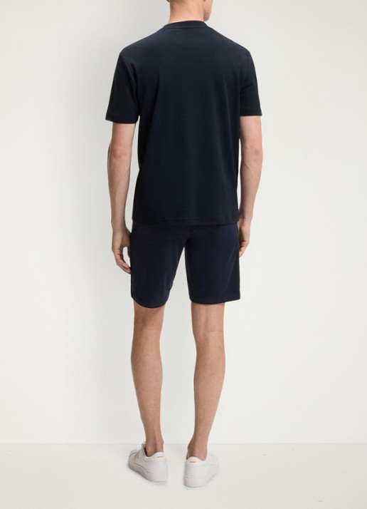BOSS T-shirt met logoborduring  - achterkant 3 blauw