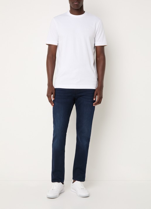 BOSS T-shirt met logoborduring - voorkant 3 white-100 / wit