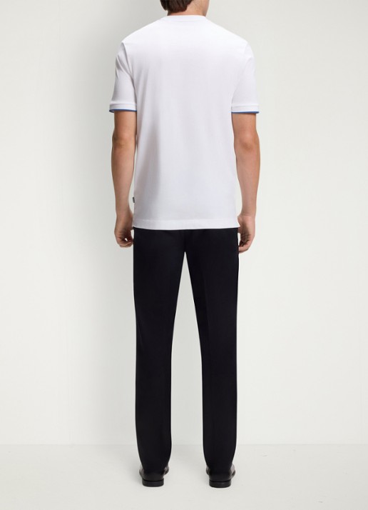 BOSS T-shirt met logoborduring - detail 3 natural-101 / wit