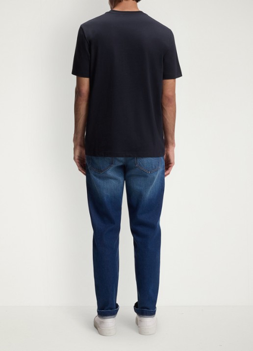 BOSS T-shirt met logoprint - achterkant dark blue-404 / blauw