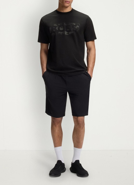BOSS T-shirt met logoprint - voorkant 2 black-001 / zwart