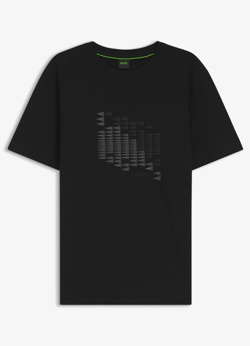 BOSS T-shirt met logoprint - voorkant 2 zwart
