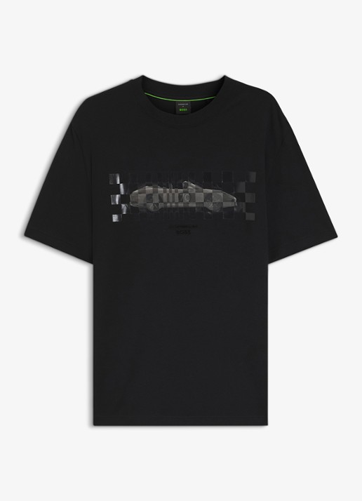 BOSS T-shirt met logoprint - voorkant zwart