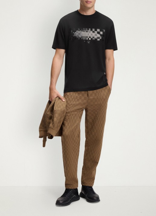 BOSS T-shirt met logoprint - voorkant 2 zwart