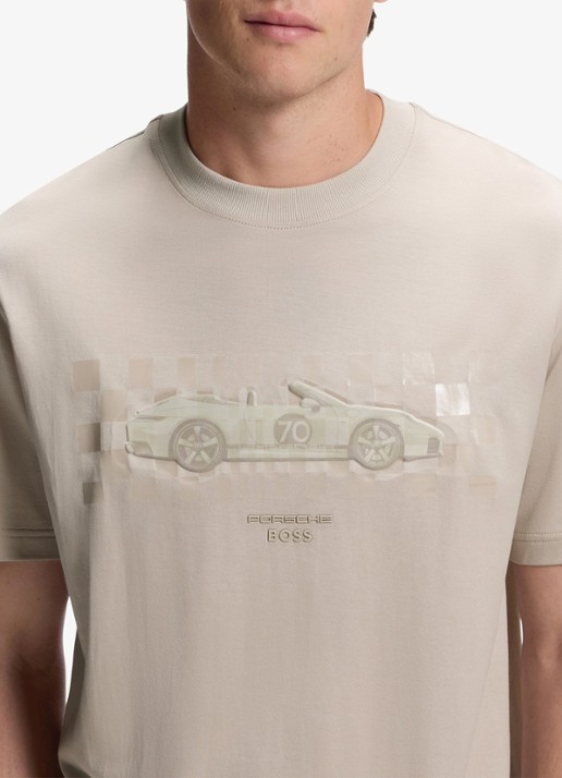 BOSS T-shirt met logoprint - detail 5 open beige-299 / beige