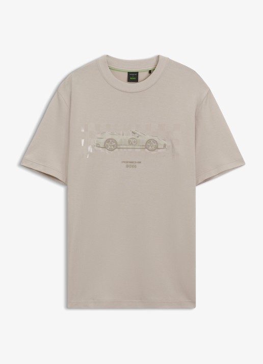 BOSS T-shirt met logoprint - voorkant 2 open beige-299 / beige