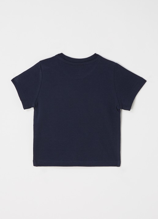 BOSS T-shirt met logoprint - voorkant 2 donkerblauw