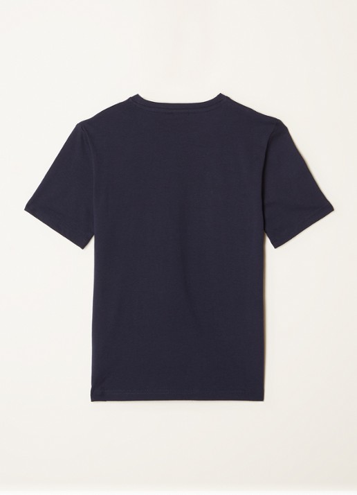 BOSS T-shirt met logoprint - voorkant 2 donkerblauw