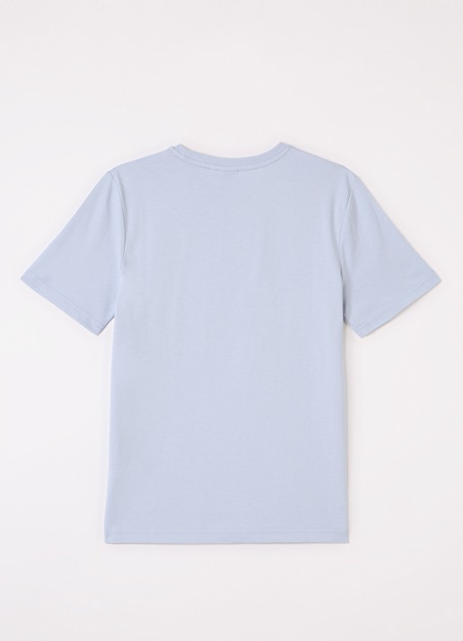 BOSS T-shirt met logoprint - voorkant 2 lichtblauw