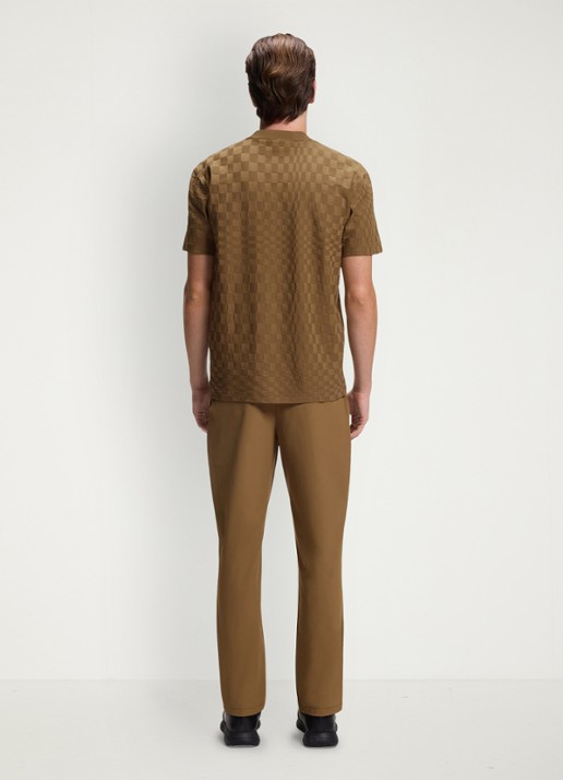 BOSS T-shirt met print en logo - achterkant 5 lichtbruin