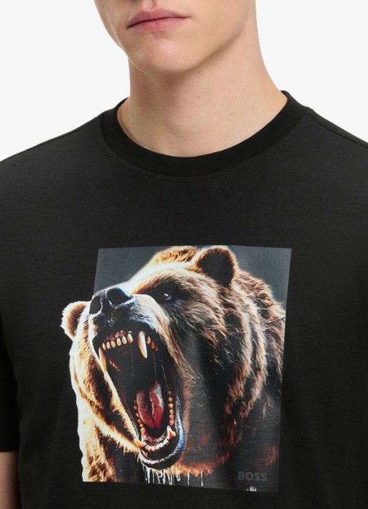 BOSS T-shirt met print - detail 3 diepzwart