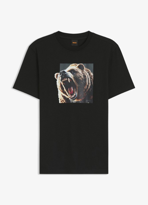 BOSS T-shirt met print - voorkant 4 diepzwart