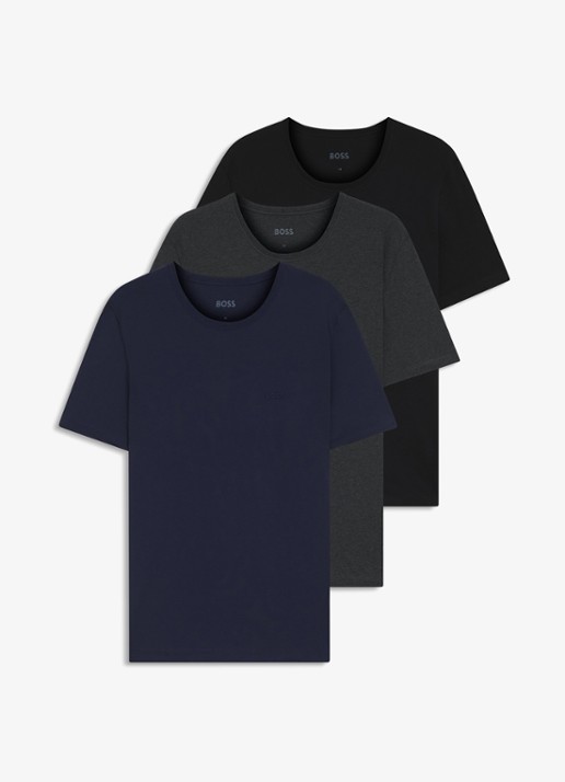 BOSS T-shirt met ronde hals in 3-pack - voorkant 5 donkergrijs