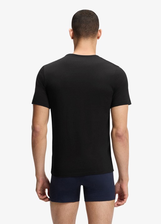 BOSS T-shirt met ronde hals in 3-pack - achterkant zwart