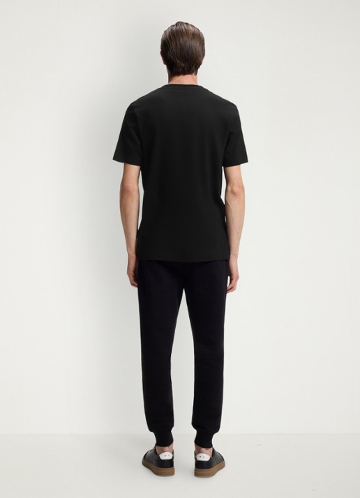 BOSS T-shirt met structuur - achterkant 6 black-001 / zwart