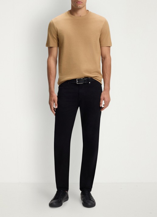 BOSS T-shirt met structuur - voorkant 2 medium beige-260 / beige