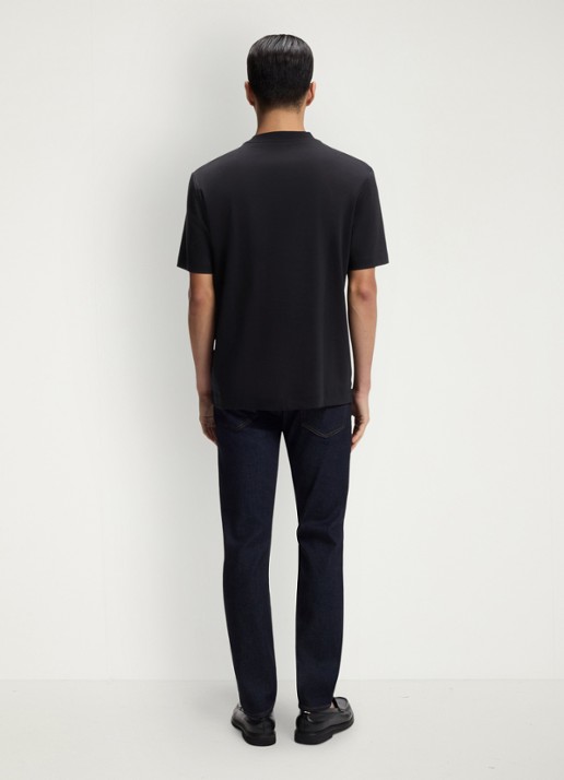 BOSS T-shirt van gemerceriseerde katoen met Double B-monogram - achterkant dark blue-404 / blauw