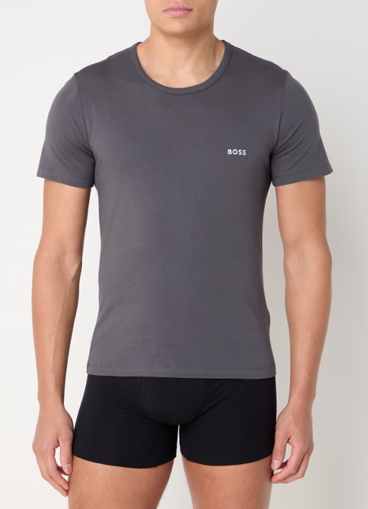 BOSS T-shirt van katoen in 3-pack - detail 2 legergroen