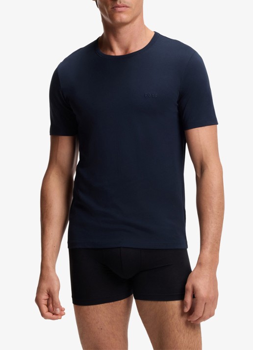 BOSS T-shirt van katoen in 3-pack - detail 5 donkerblauw