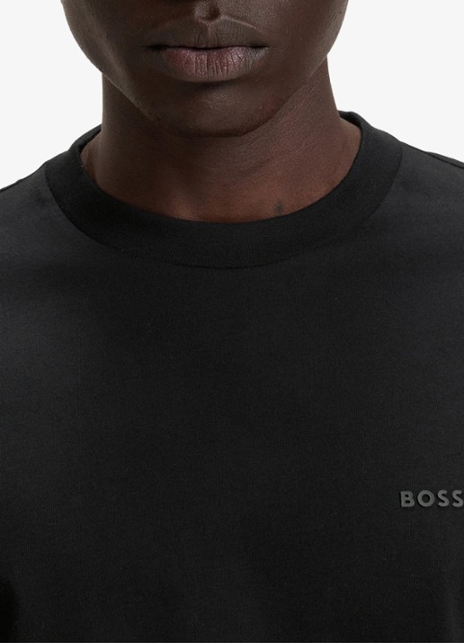 BOSS T-shirt van katoenen jersey met logodetail - detail 5 zwart