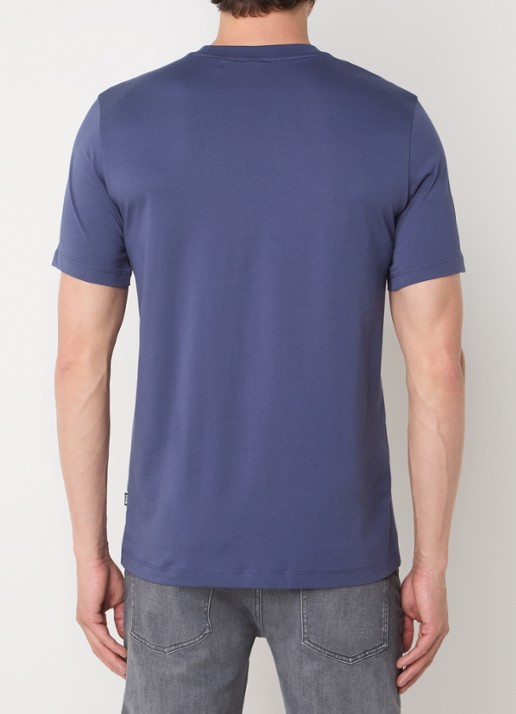BOSS T-shirt van katoenen jersey met logodetail - achterkant 4 indigo