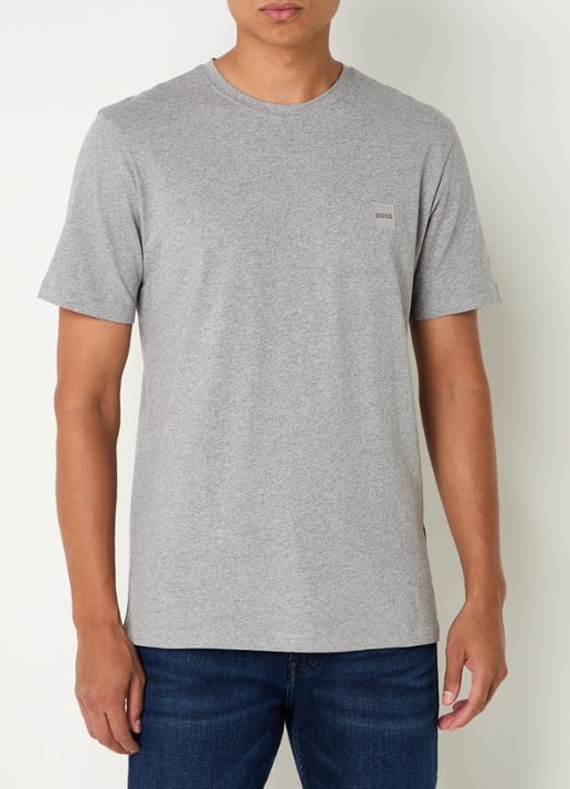 BOSS T-shirt van katoenen jersey met logopatch