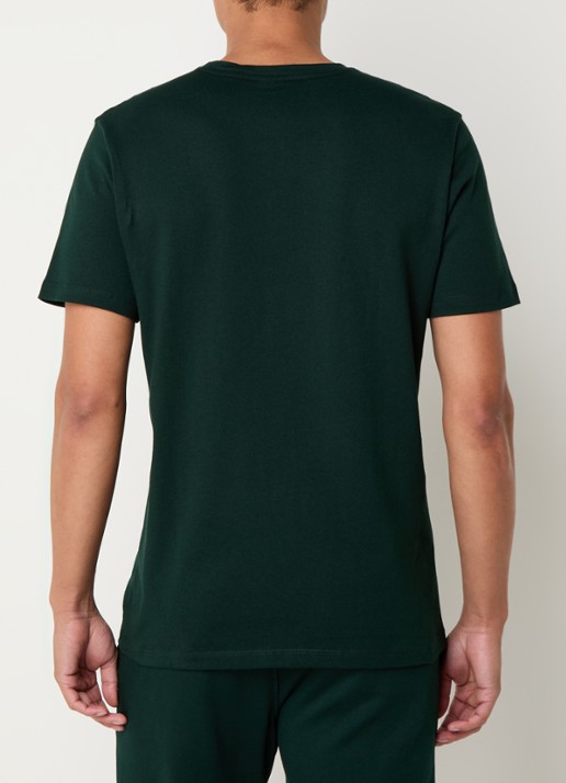 BOSS T-shirt van katoenen jersey met logopatch - achterkant 3 bronsgroen