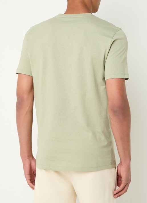 BOSS T-shirt van katoenen jersey met logopatch - achterkant 4 lindegroen