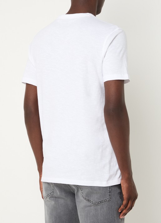 BOSS T-shirt van slubkatoen met logodetail - achterkant 5 wit