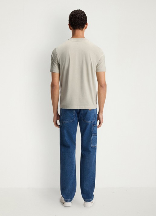 BOSS T-shirt van stretchkatoen met contrastlogo - achterkant 8 light beige-271 / beige